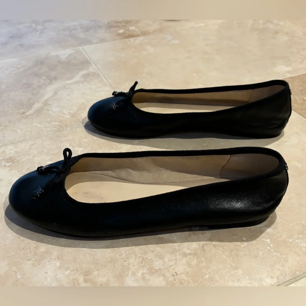 SAM EDELMAN Felicia Luxe Flat Black Leather, size 9Wide - Picture 11 of 12